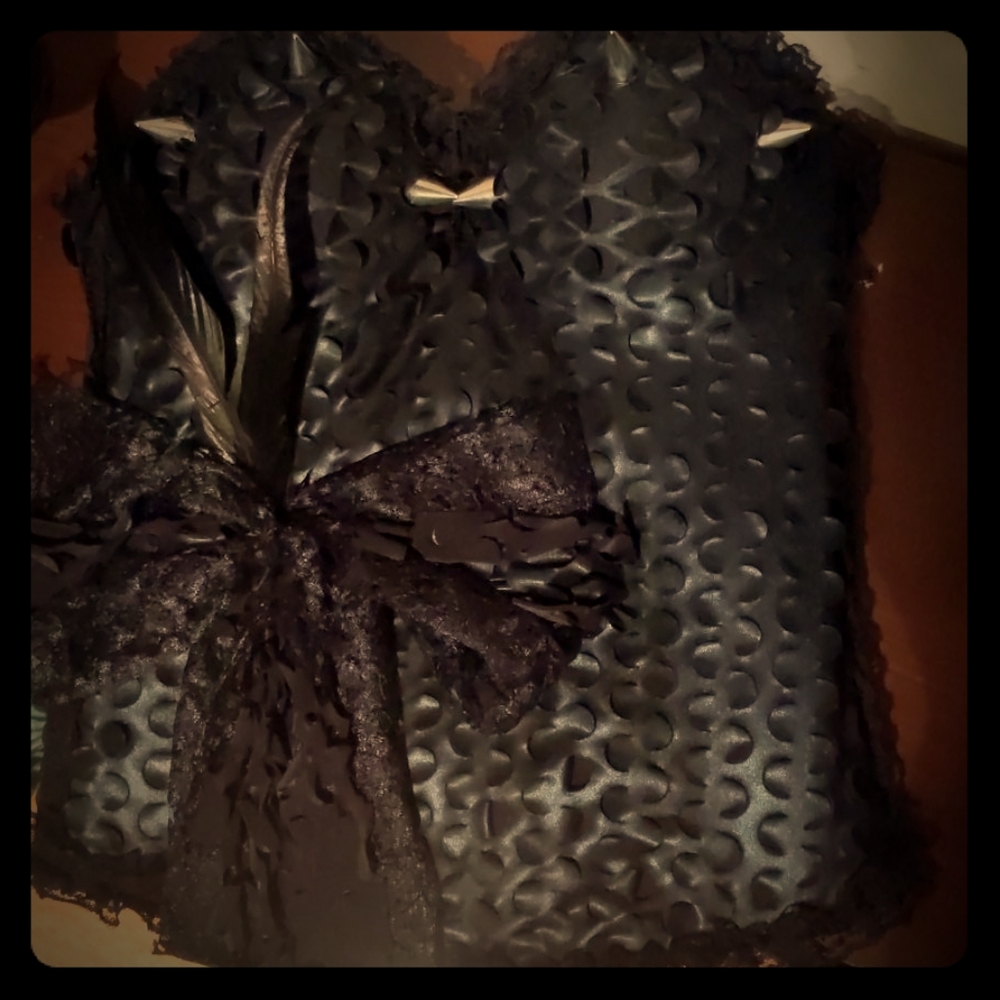 Custom Scalloped Bustier w/ Feather Bow